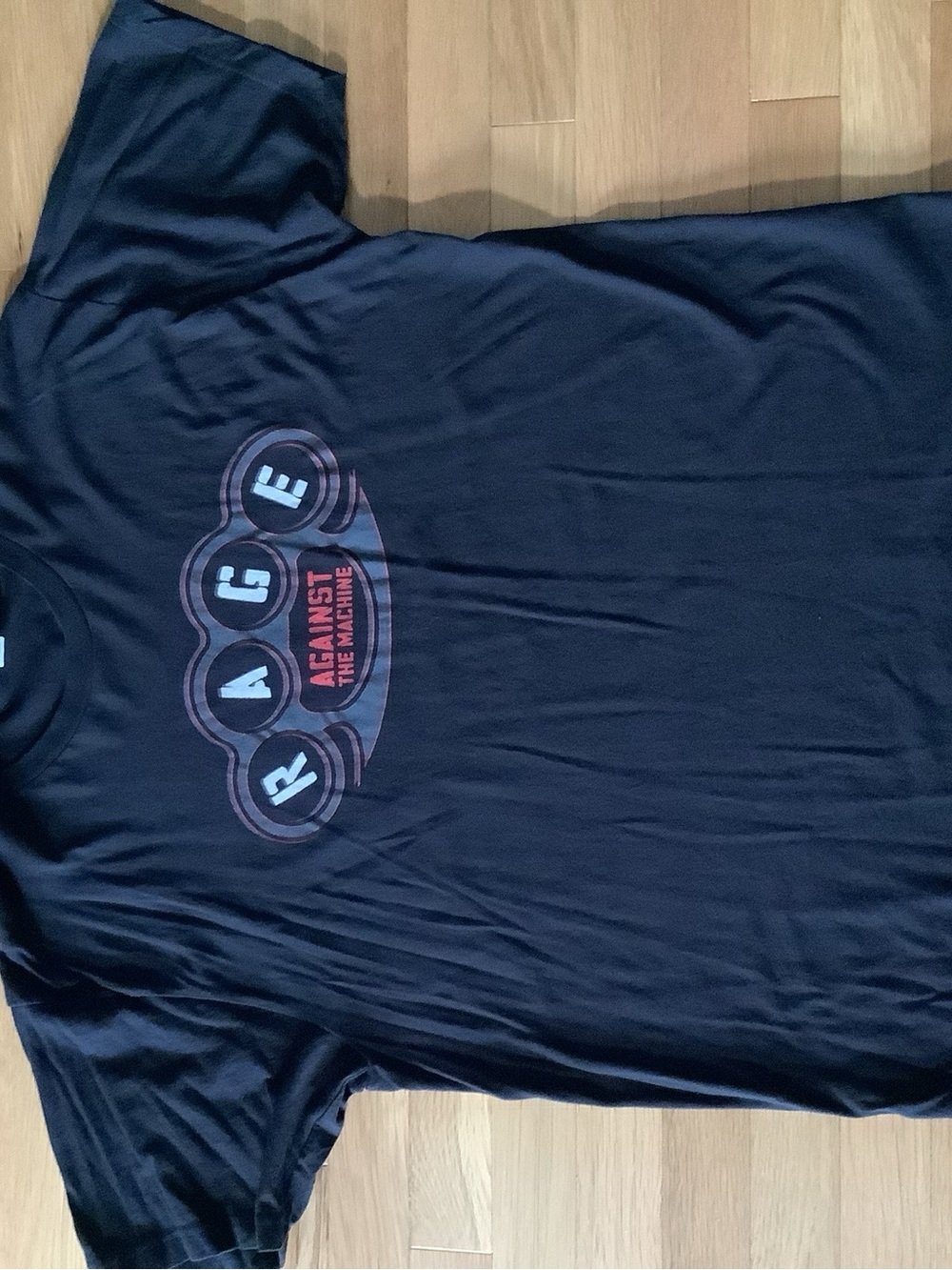 Tultex Black Graphic Tee Rage Against The Machine with Blue Tag